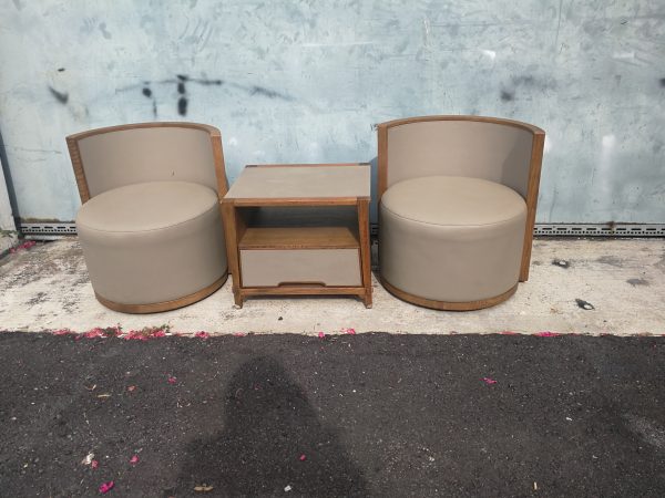 Lorenzo Swival Chairs with side table