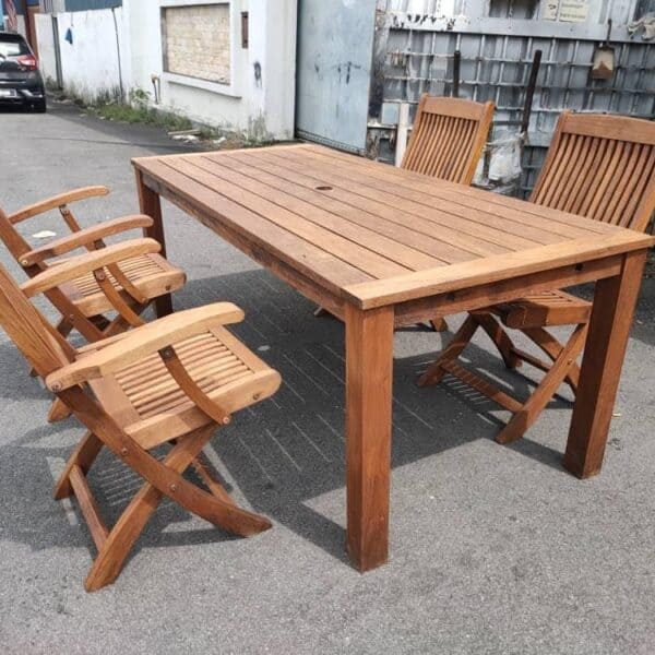 Outdoor Teakwood Dining Table with 4 Teak wood Chairs