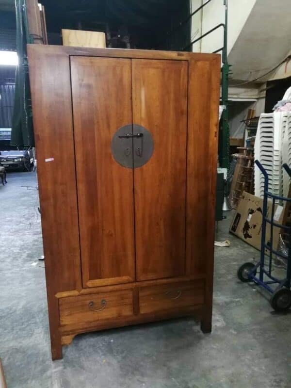 Chinese Oriental Elm wood Tall Cabinet with Doors