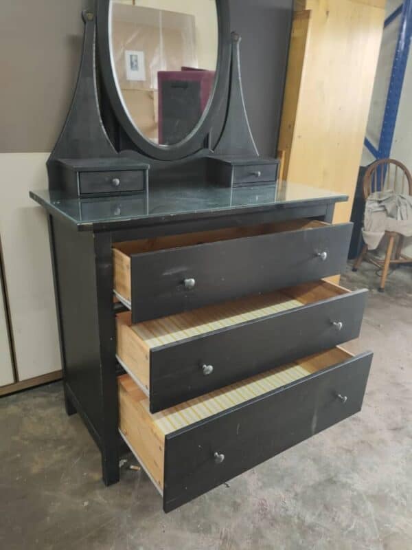 IKEA Hemnes dressing table with mirror in black