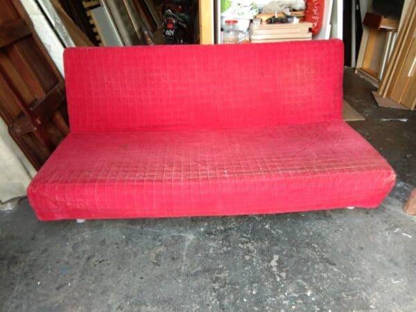 IKEA NYHAMN 3 SEATER SOFA BED WITH RED COVER