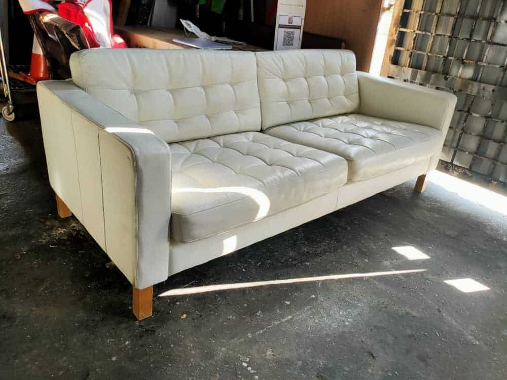 Ikea Karlstad Leather Two Seater Sofa, Ikea White Leather Couch