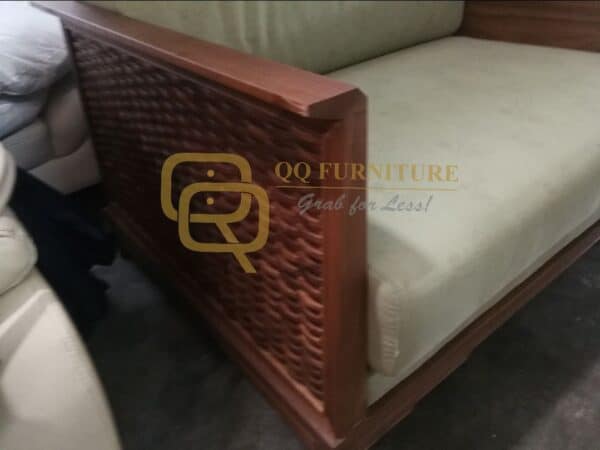 Lorenzo walnut sofa frame with side table