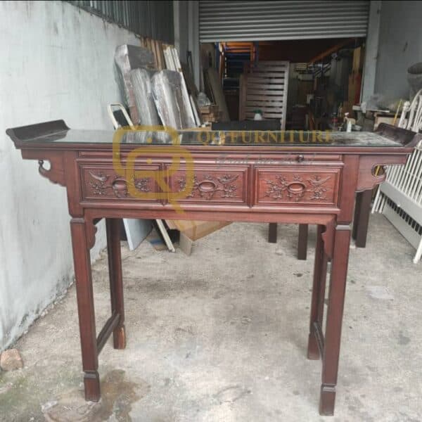 Rosewood Altar Table with Glass Top