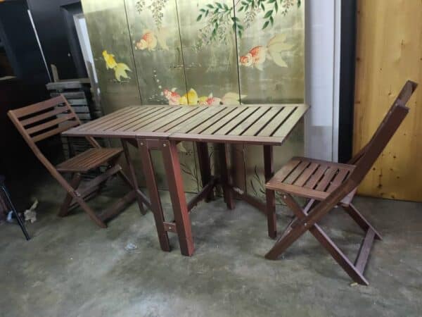 ikea applaro outdoor drop-leaf table and 2 chair
