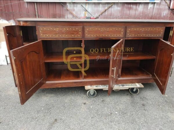 second hand rosewood brass inlay cabinet