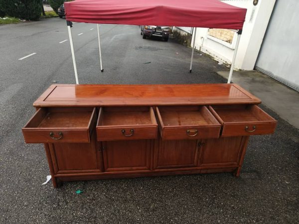 Rosewood Console Cabinet with Drawers