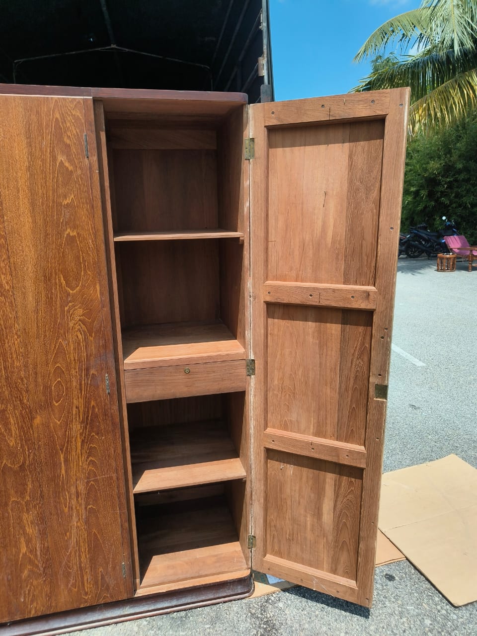 VINTAGE BURMESE TEAK WOOD WARDROBE