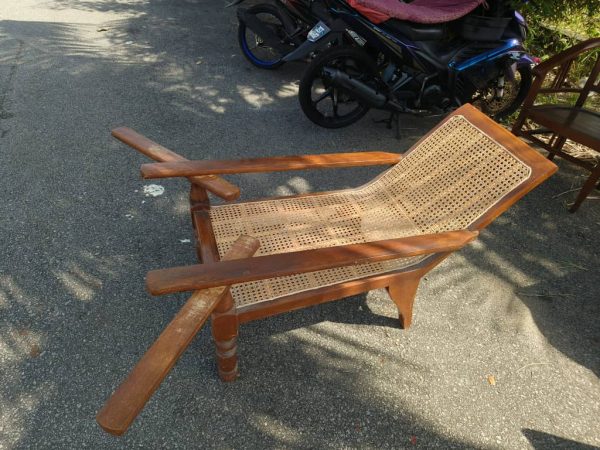 Antique Burmese Teak Wood Planter Lounge