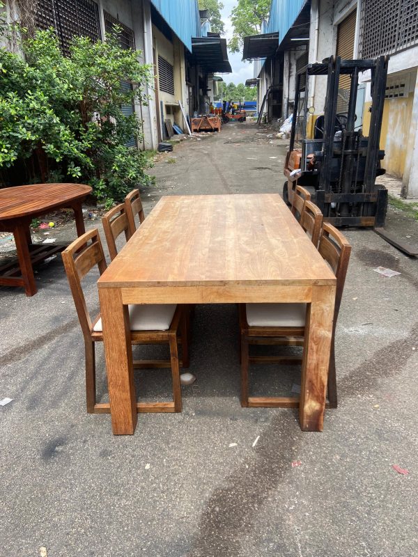 Heavy Solid Wood Dining Table with 6 Chairs