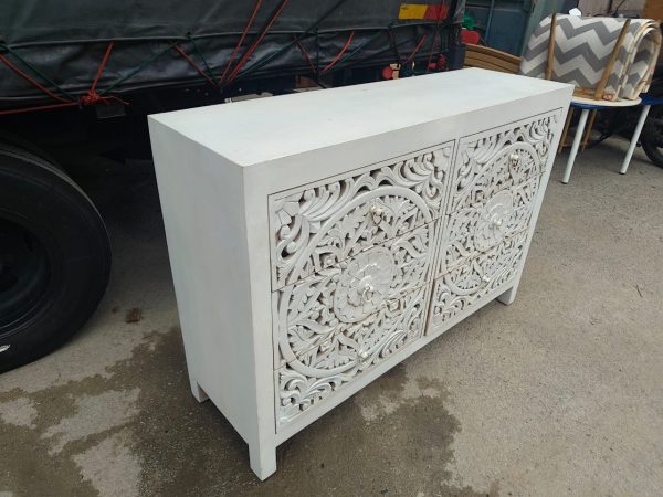 solid wood chest of 6 drawers in white