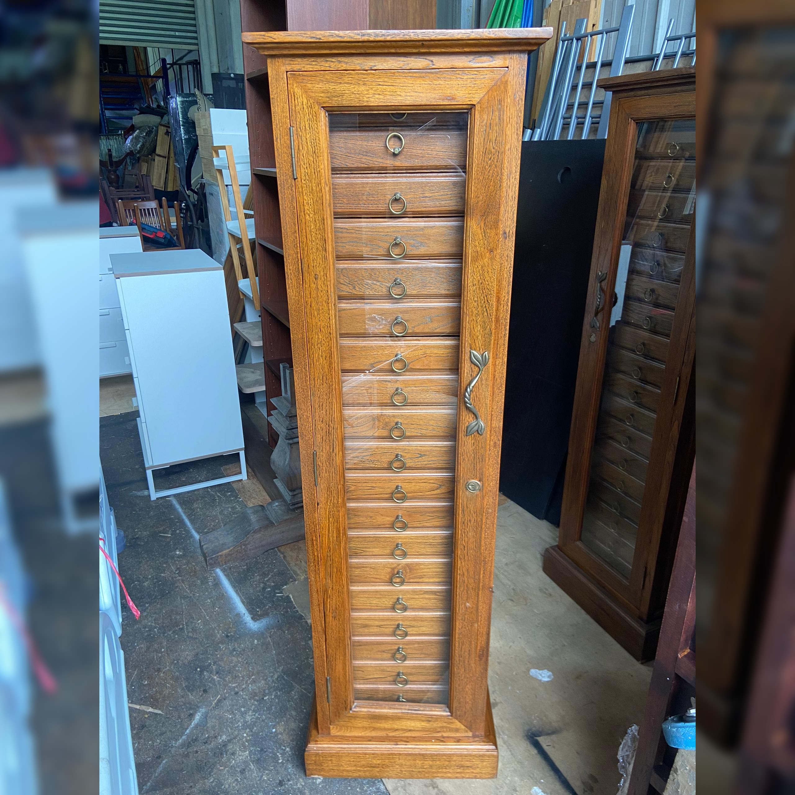 teak wood Jewelry Cabinet glass cabinet