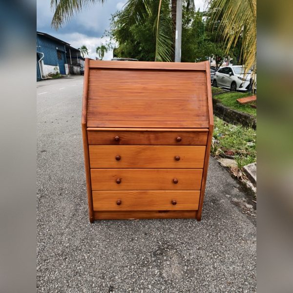 Solid Oakwood Study Table Bureau with drawers